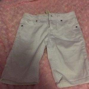 White jean shorts